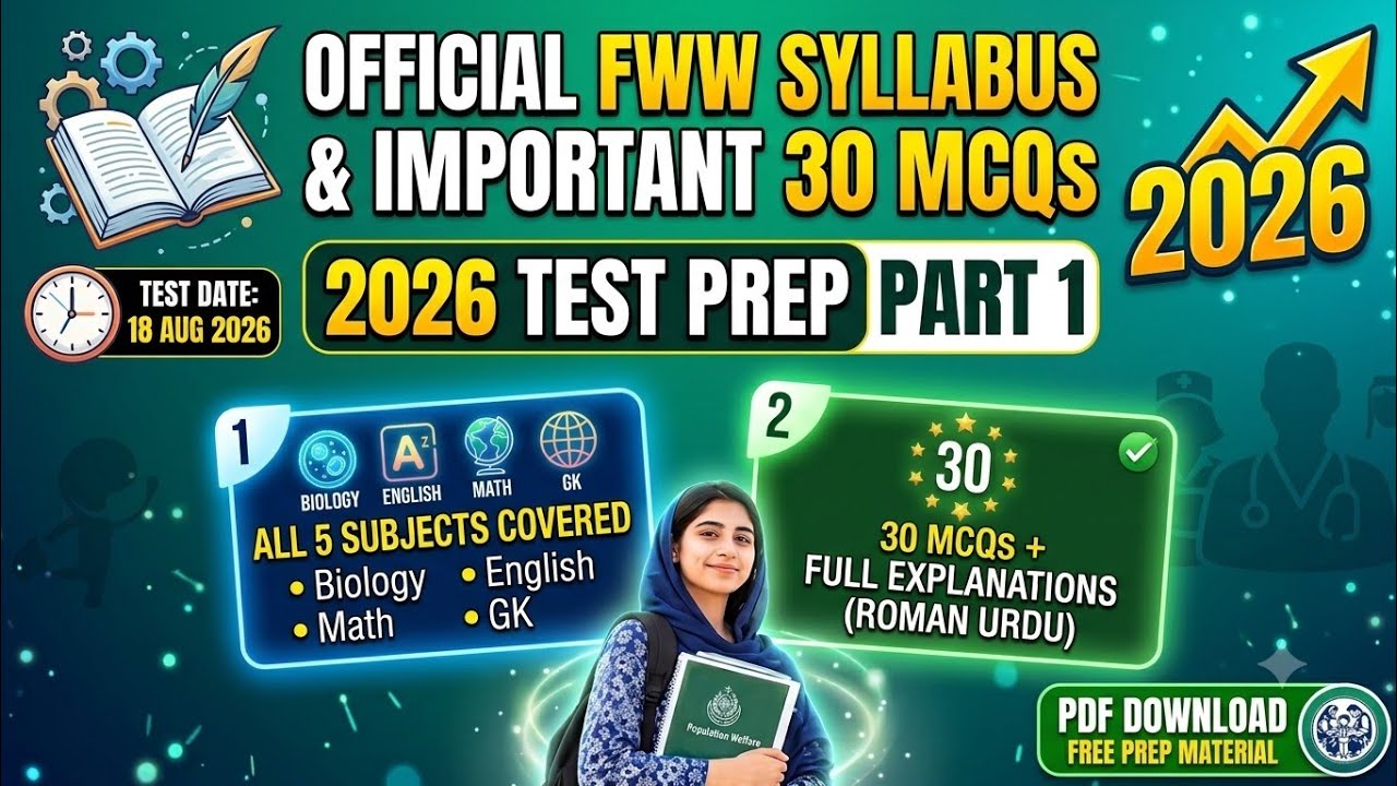 FWW Test Preparation 2026 | Official Syllabus & Top 30 Important MCQs (Part 1)