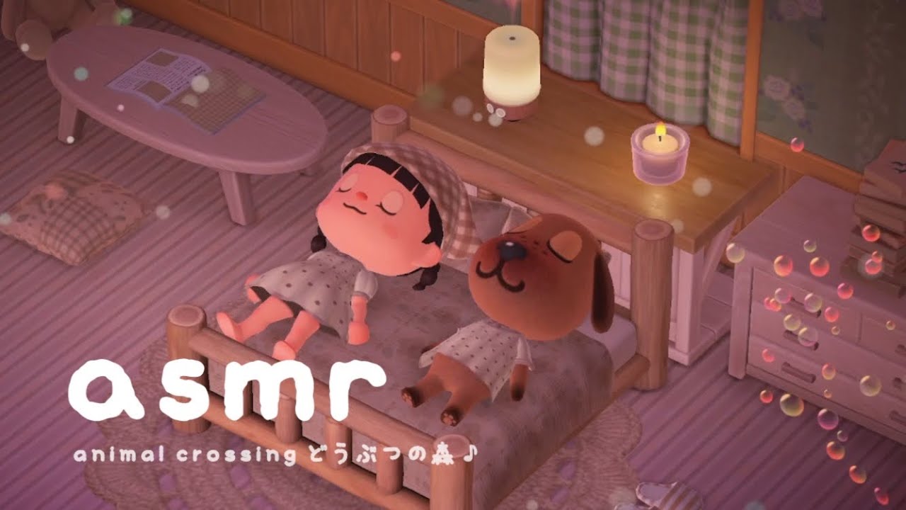 모동숲 수면 asmr ⊹ 포근히 주무세요 💭 (with. 베이글) • 6 hours • 장작 & 오르골 소리 • acnh あつ森