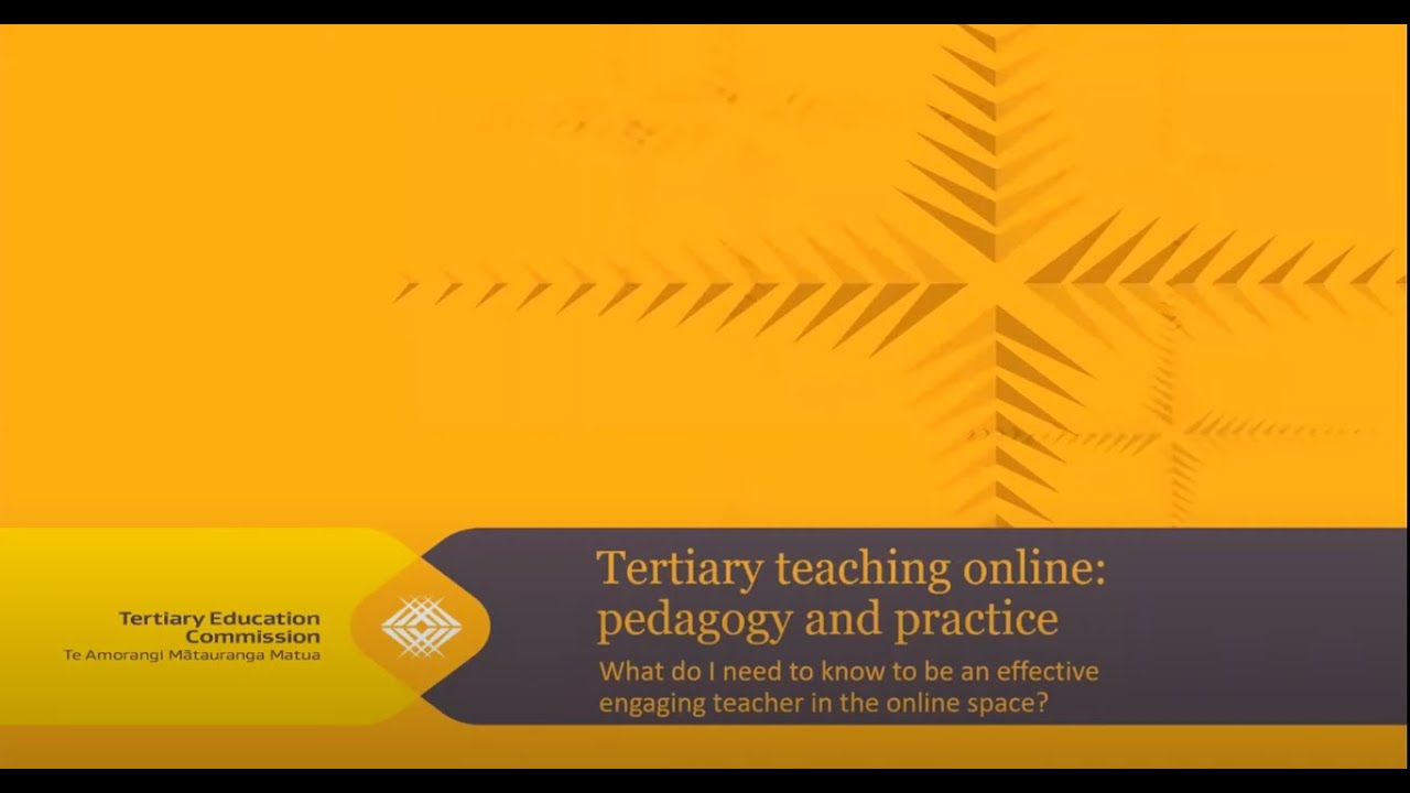 Tertiary teaching online: pedagogy and practice