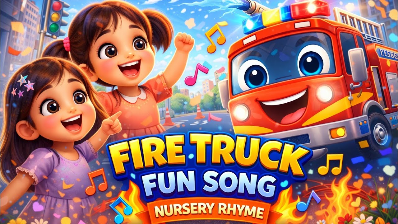 Fire Truck Song 🚒 | Dance with Emii Esh & Minni | Let's Move with @WeThreeDaughters Nursery Rhymes