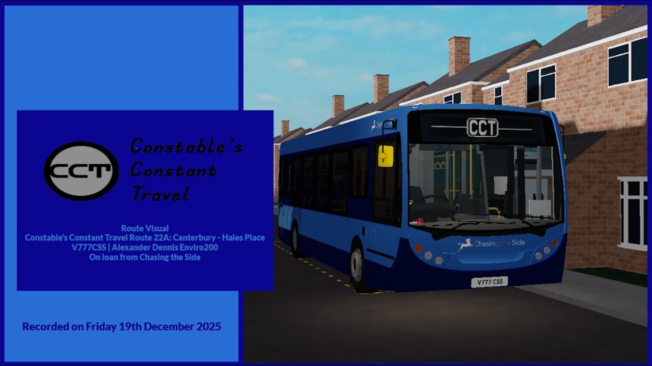 Route Visual | Constable's Constant Travel Route 22A: Canterbury - Hales Place | V777CSS