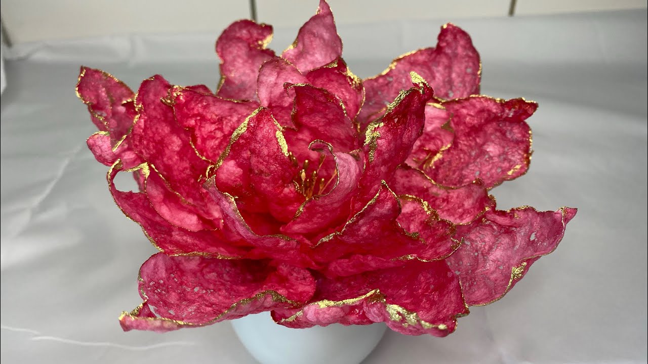 Цветок из вафельной бумаги для торта. Waffle paper flower 🌺
