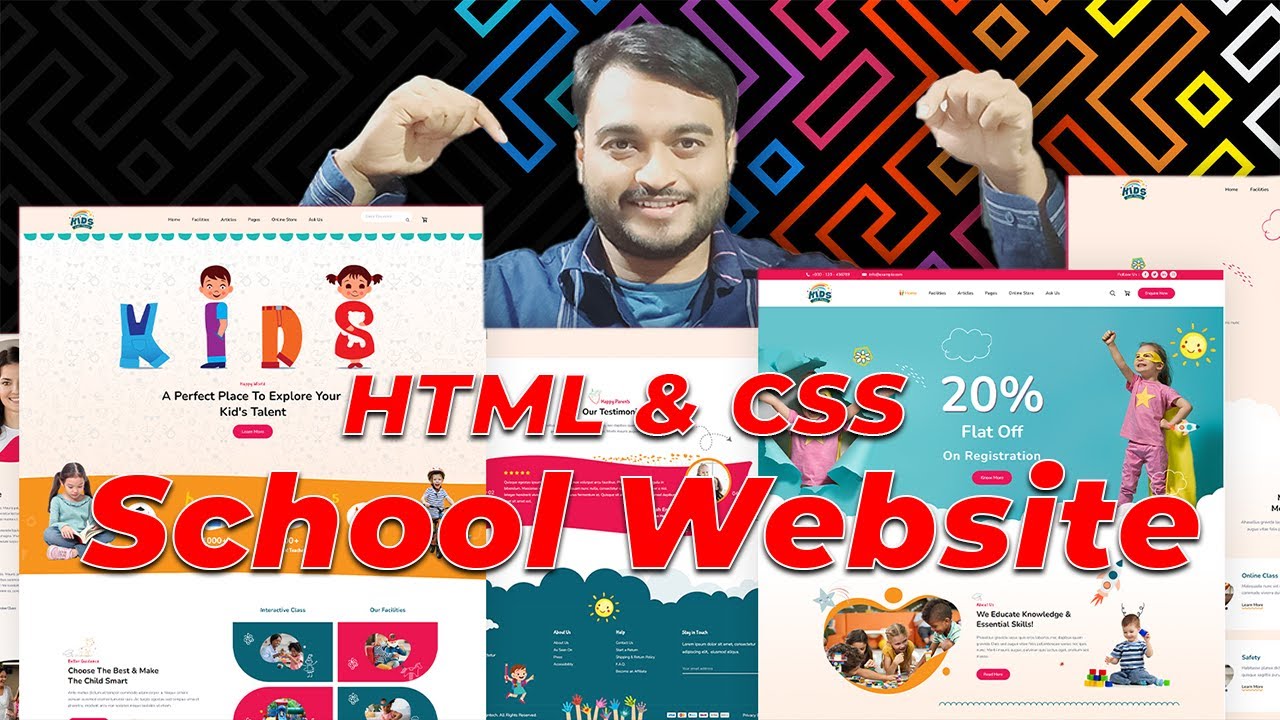 School Website | HTML & CSS Responsive Website Project | HTML Tutorial For Beginners in Hindi