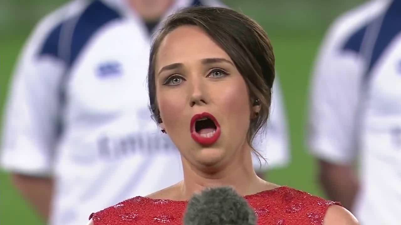 Elin Tomos - Welsh Anthem, All Blacks vs Wales, Auckland 11/06/16
