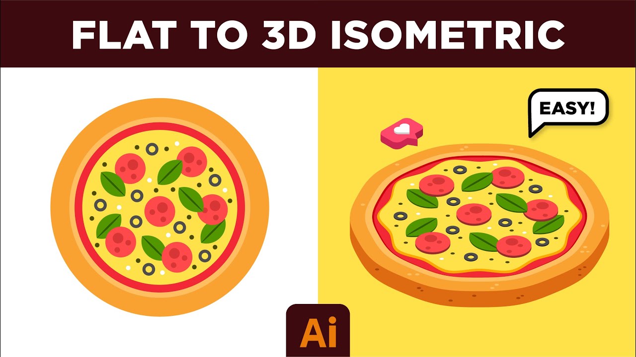 Учебное пособие по Adobe Illustrator: как создать 3D-изометрическую иллюстрацию пиццы (пошагово)