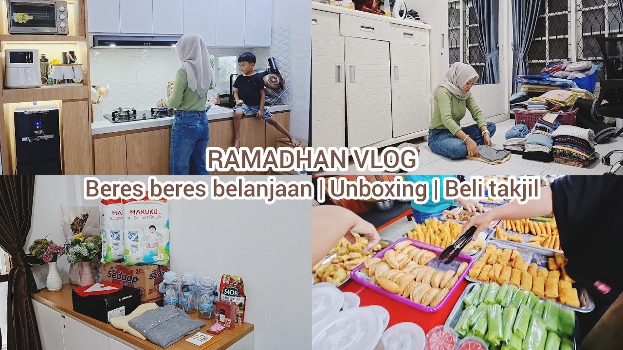 #ramadhanvlog Kegiatan di rumah minimalis | Beres beres belanjaan | Unboxing paket, beli menu takjil