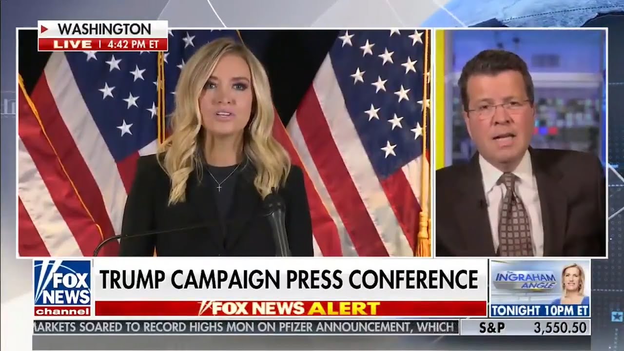 Fox News cuts away from Donald Trump's spokeswoman Kayleigh McEnany over election fraud claims