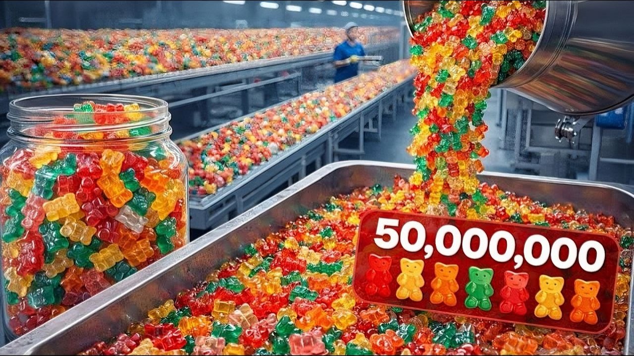 INSANE: Watch 50 Million Gummy Bears Get Made Every Single Day