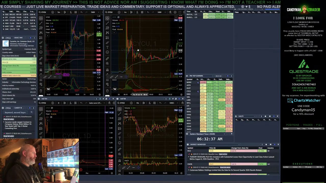DAY 1941 - LIVE DAYTRADING... finding low float momentum stocks with scanners!