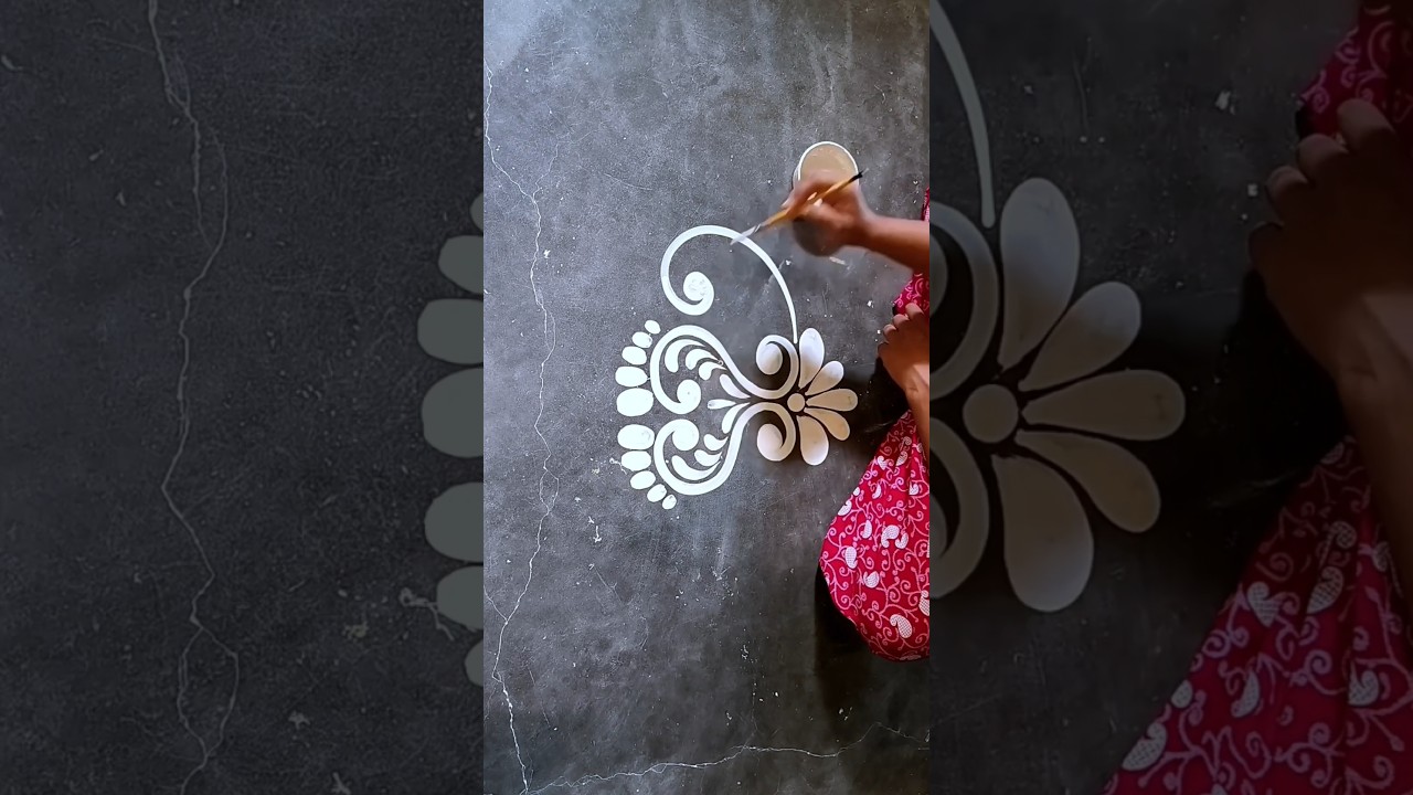 How to draw Laxmi Pa #laxmipujaalpona #youtubeshorts #alpona #rangoli #trending