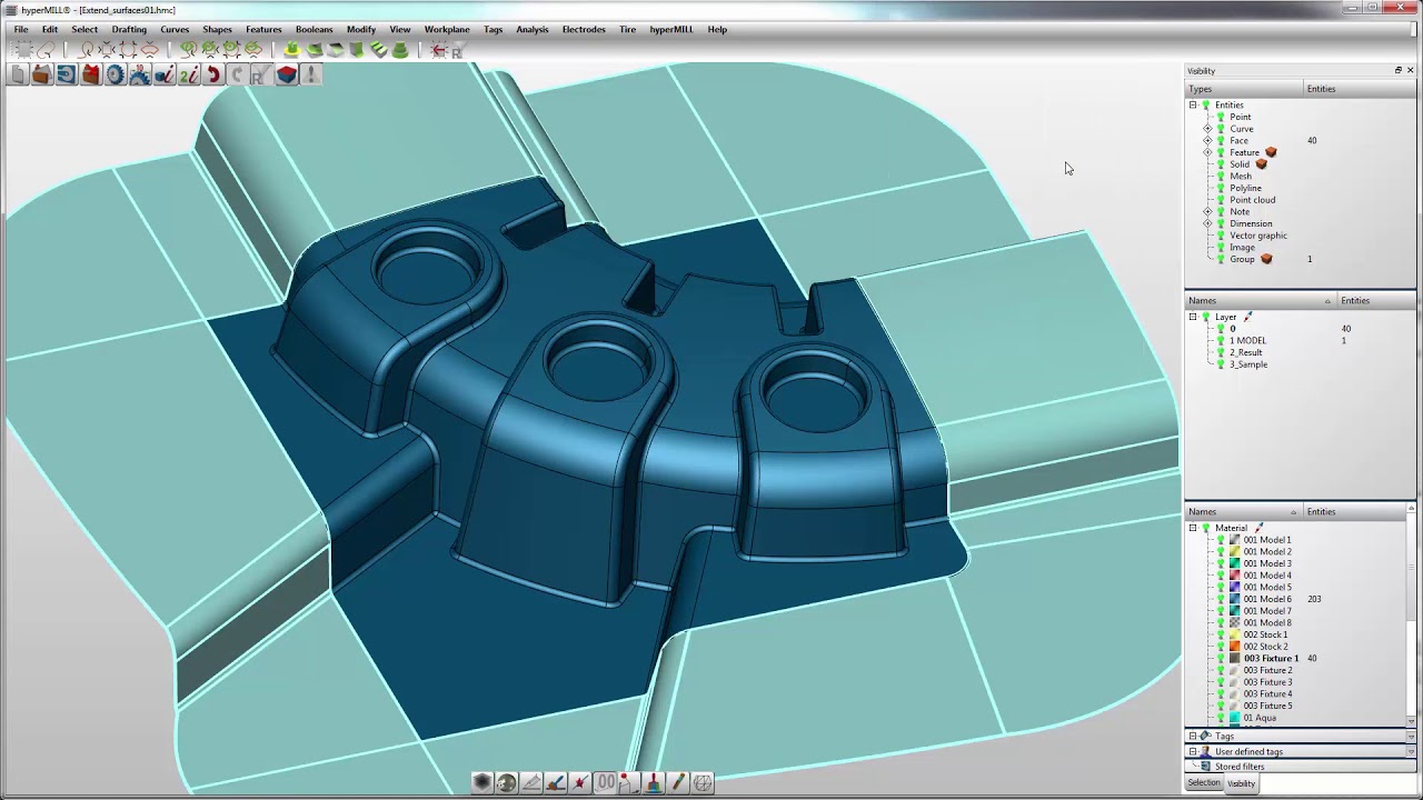 hyperCAD-S 2017.1 - Extend Faces
