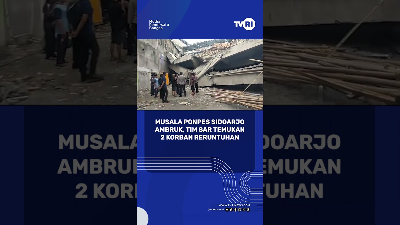 Musala Ponpes Sidoarjo Ambruk, Tim SAR Temukan 2 Korban Reruntuhan