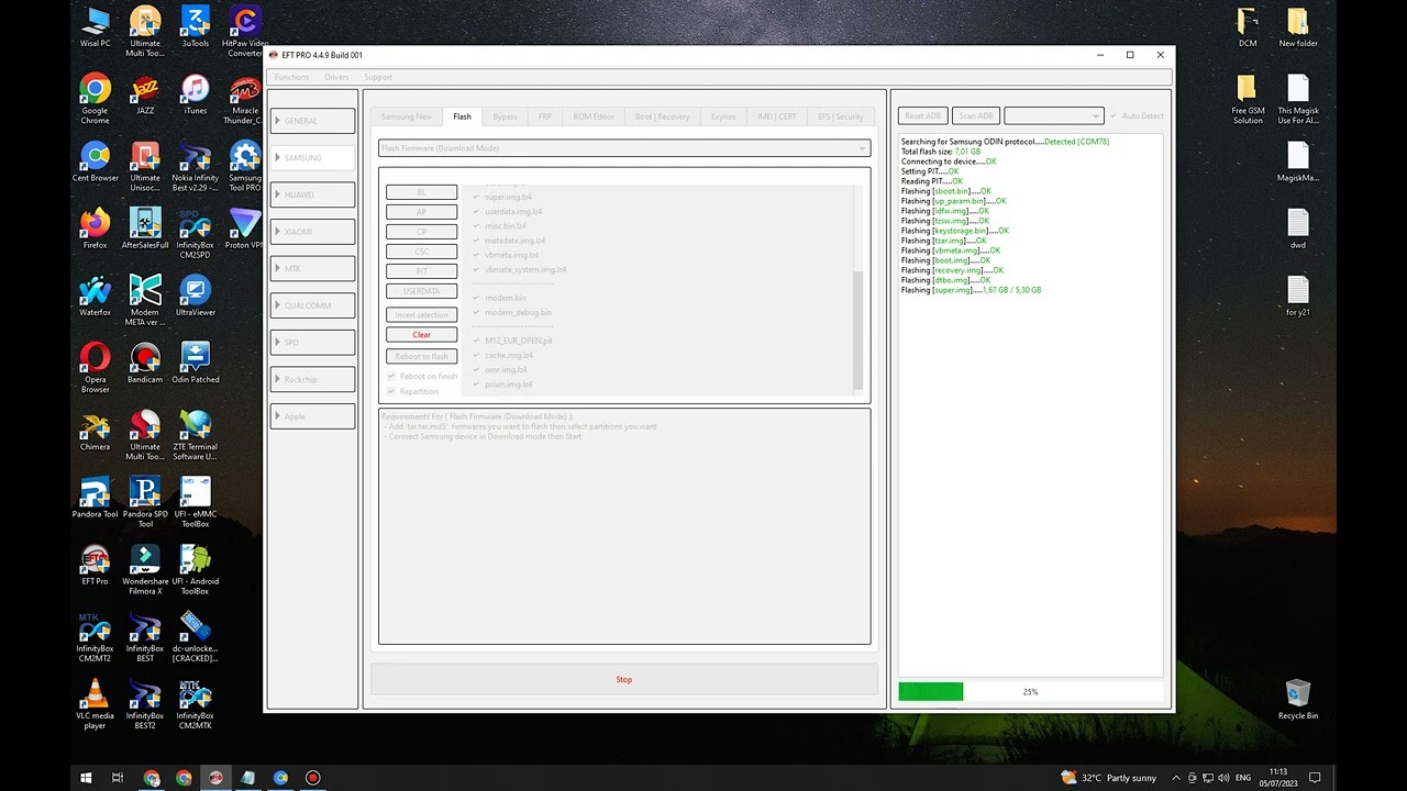 Samsung Galaxy M12 Flashing With Eft Pro