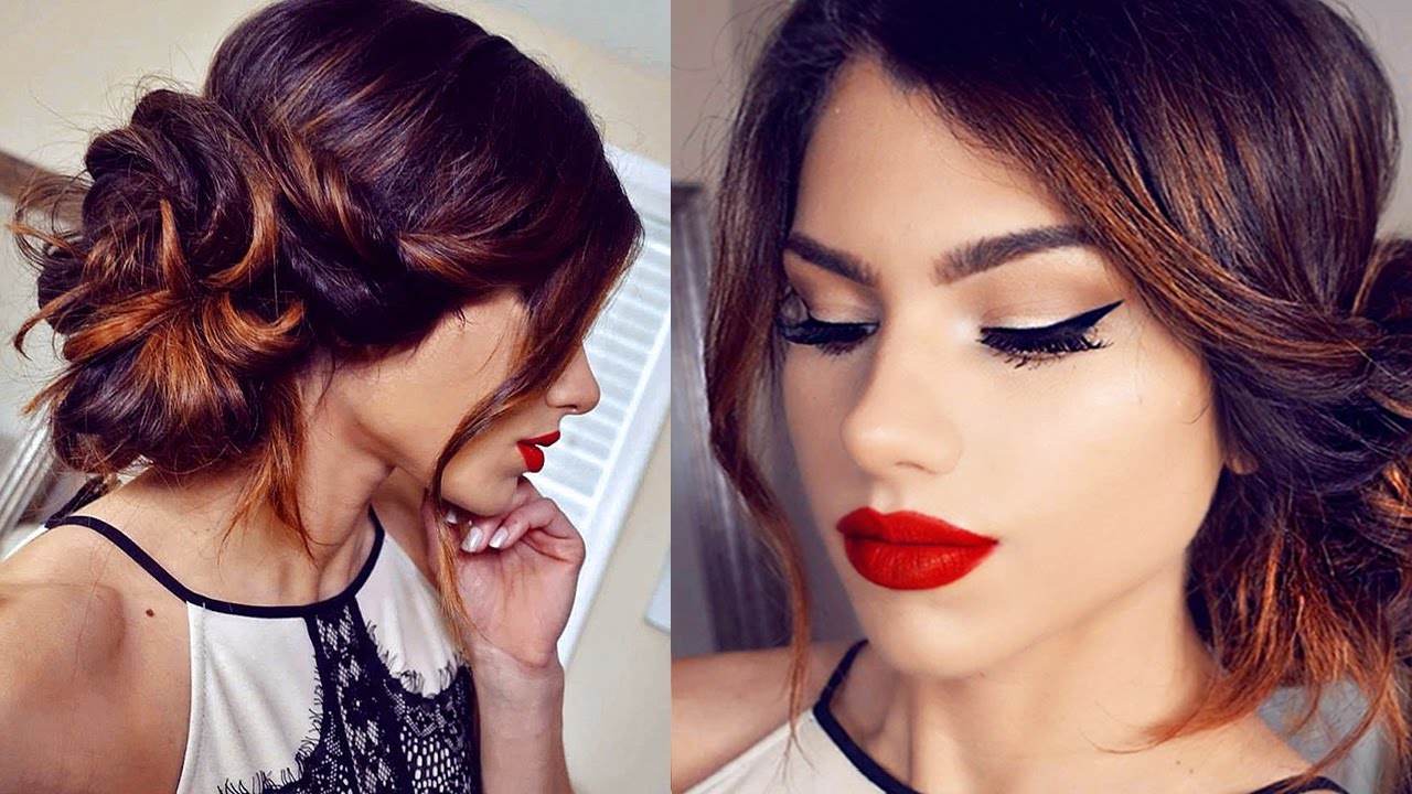 Simple HOLIDAY Makeup Tutorial! + Side Bun Hairstyle!