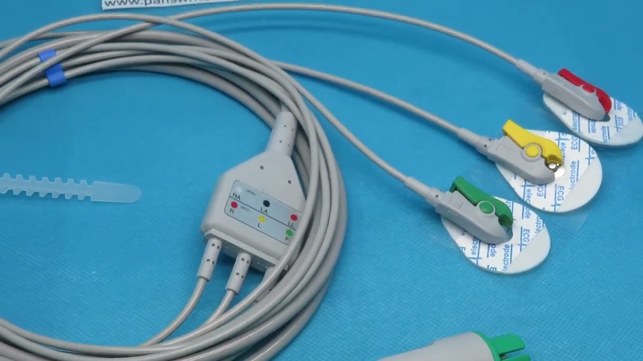 ECG 10057D Compatible ECG Cable for MEK MP700 Three Leads IEC Grabber