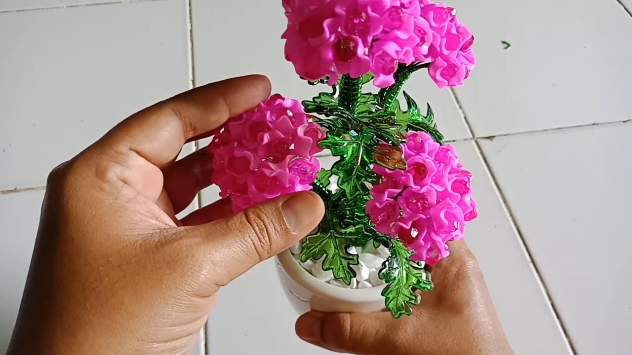 Tutorial Bunga Asoka Akrilik // Tutorial Bagi Pemula // Bunga Asoka Akrilik