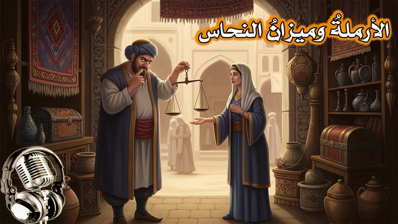 الأرملةُ وميزانُ النحاس ، حكاية أرملة اضطرها الجوع لبيع ميزان زوجها الراحل لتسد رمق أيتامها الجوعى