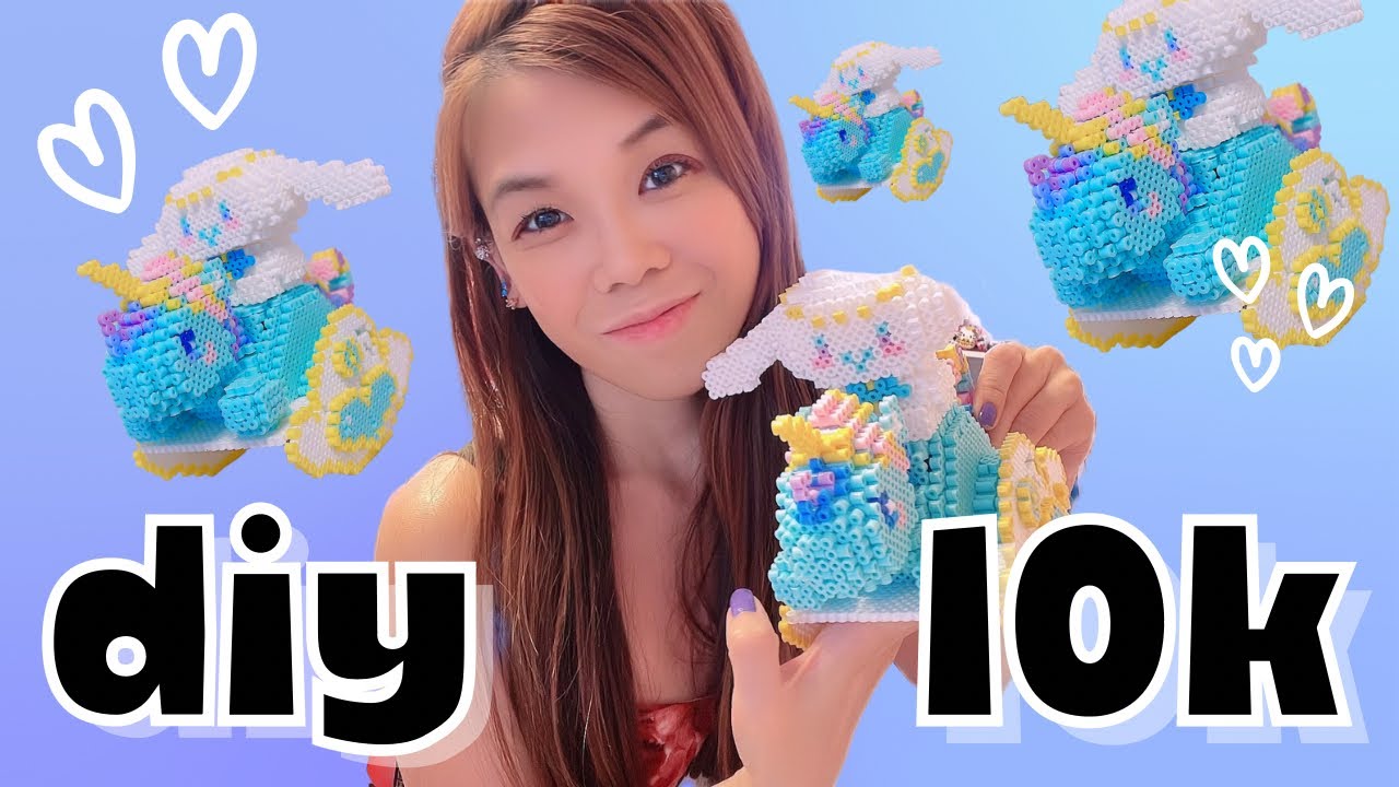 10,000 Subscribers Special: CINNAMOROLL with Rocking Unicorn 3D Perler Tutorial - Part 2/2
