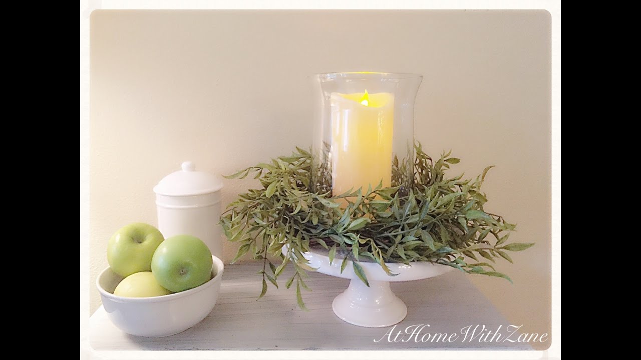 Cottage Chic Candle Centerpiece -DIY Create a Charming Greenery Candle Ring Centerpiece