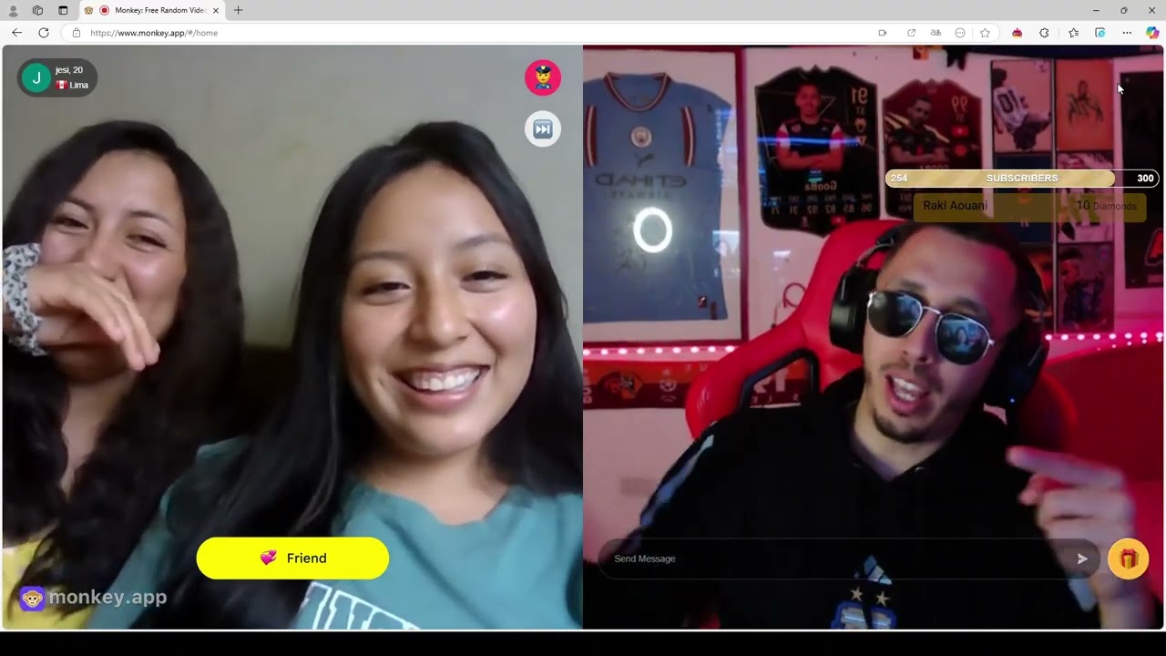 [ GOOBA REACTION ] 😂😅 Gooba Yraka7 Fi El Bnet 3al Azar - Monkey - OmeTv | Gooba_off Part 1