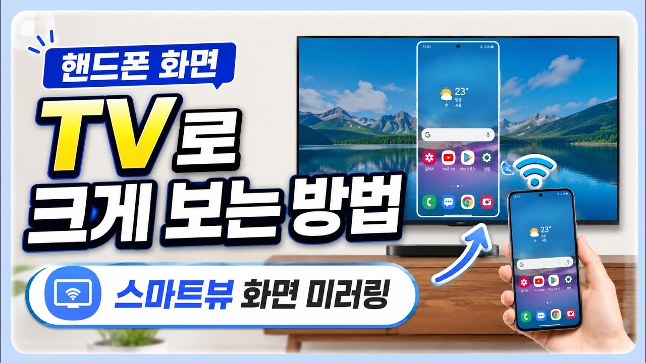 아직도 작은 화면으로 유튜브 보세요? 핸드폰 화면, TV로 크게 보는 방법 (스마트뷰 초간단)