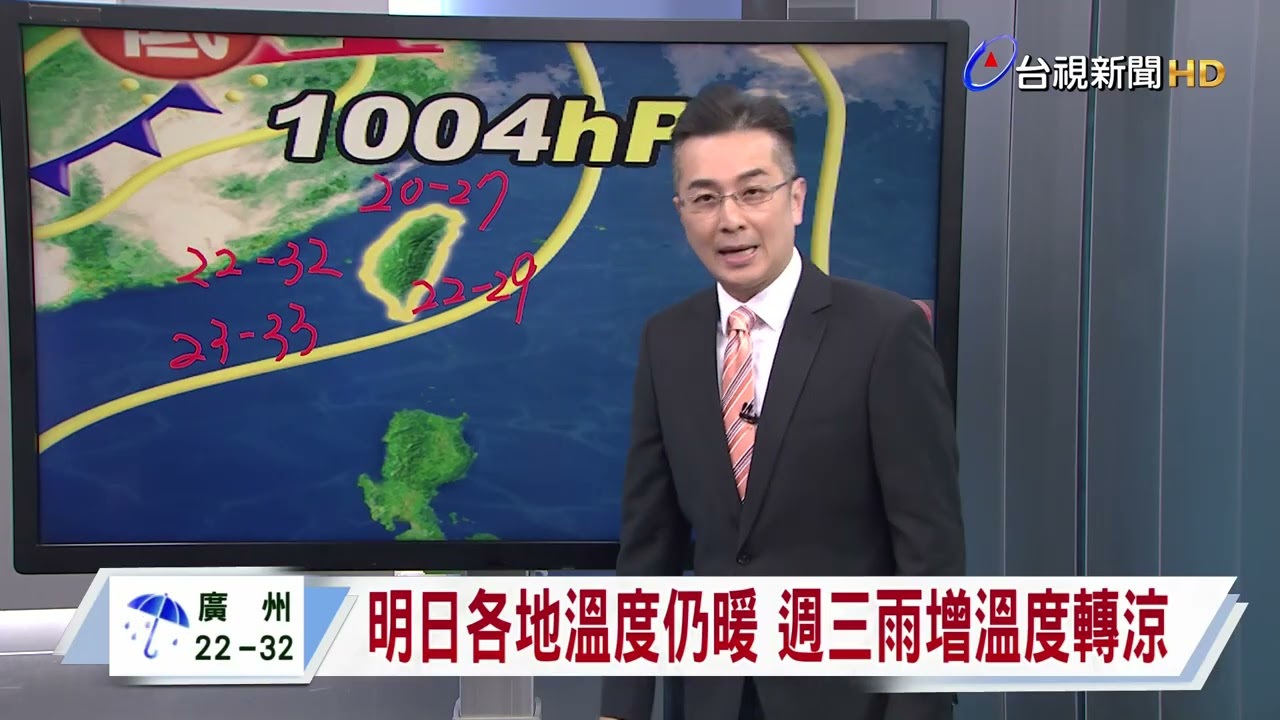 【0330台視晚間氣象】明日北台雲量多 北桃竹宜局部短暫雨