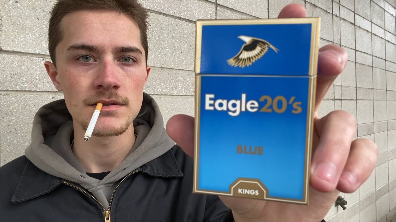 Smoking an Eagle 20's Blue Cigarette - Review
