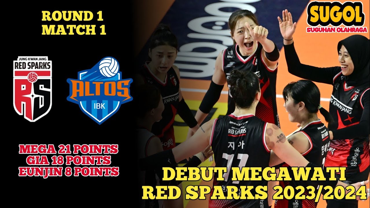 Pertandingan pertama / Debut Megawati Hangestri di liga voli Korea (Red Sparks VS Ibk Altos)