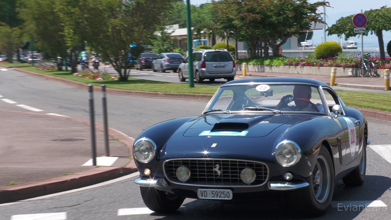 Classic Cars Leaving Evian - 330 GTC, Stratos, 250 SWB, 911 Speedster, 512 BB, 550 Spyder