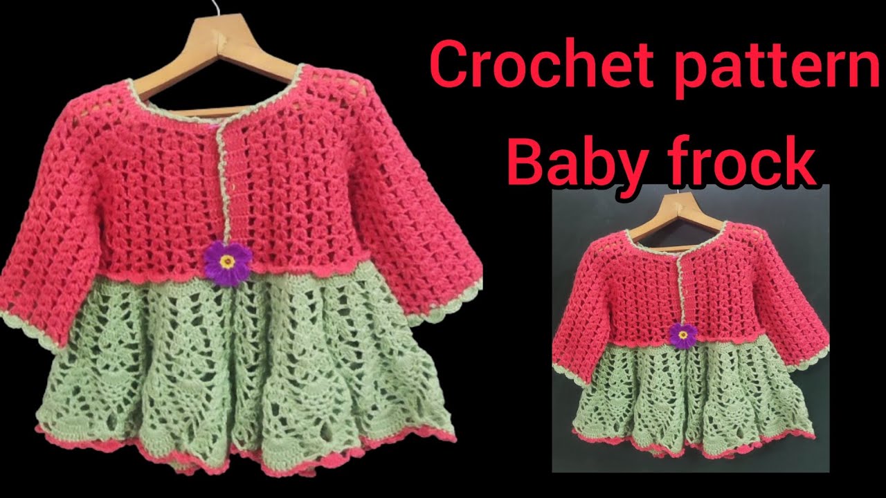 Beautiful crochet pattern baby frock part1||baby frock (1to3 year old ) #tutorial हिंदी में