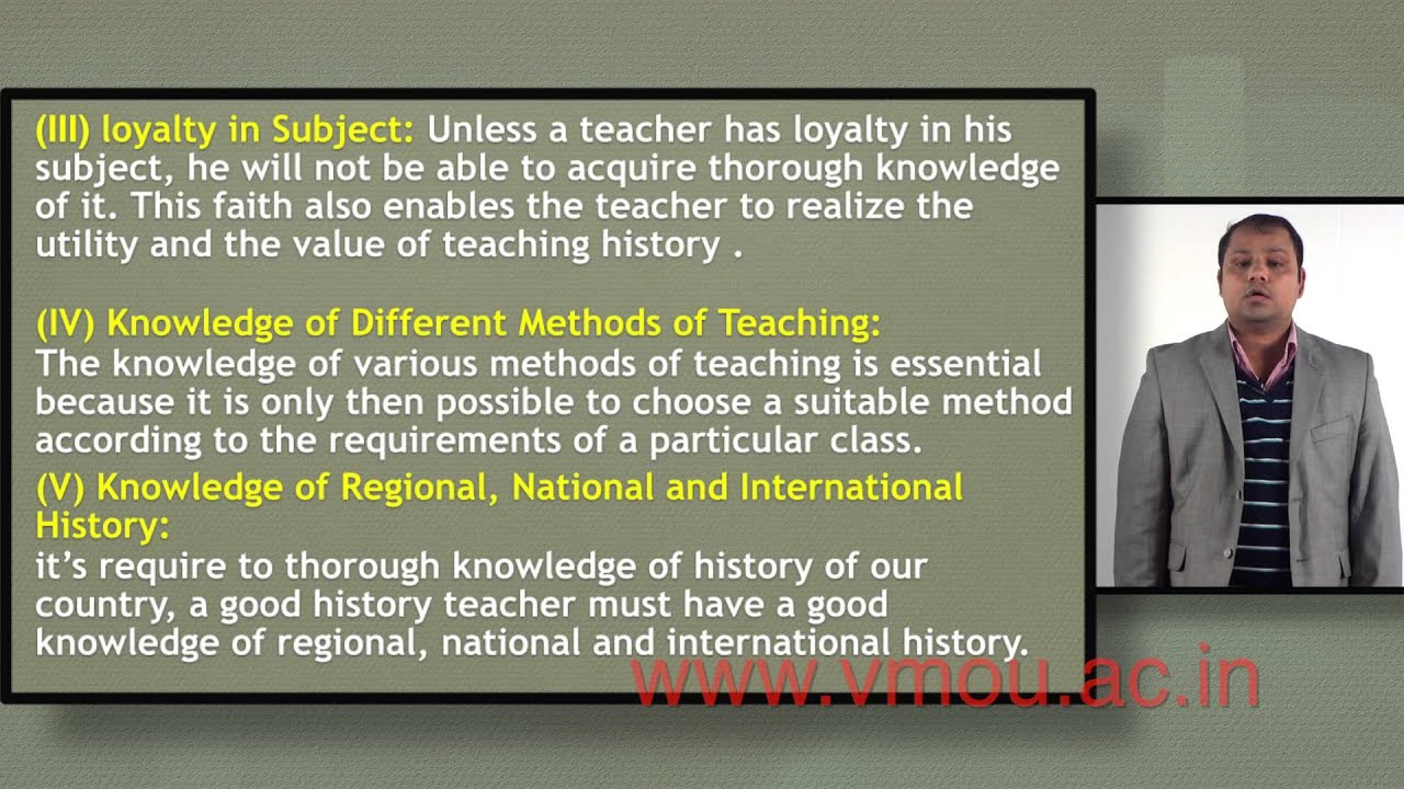 Qualities of a History Teacher