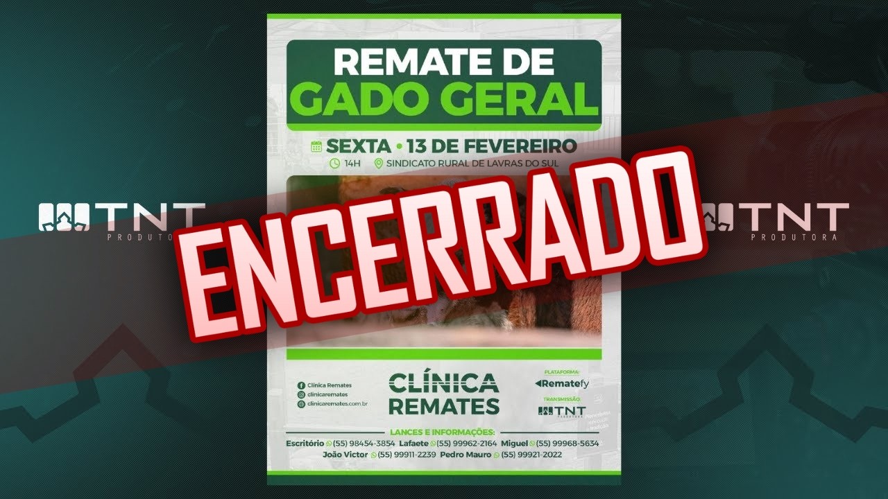 13/02 - Gado Geral Clínica Remates | 14h