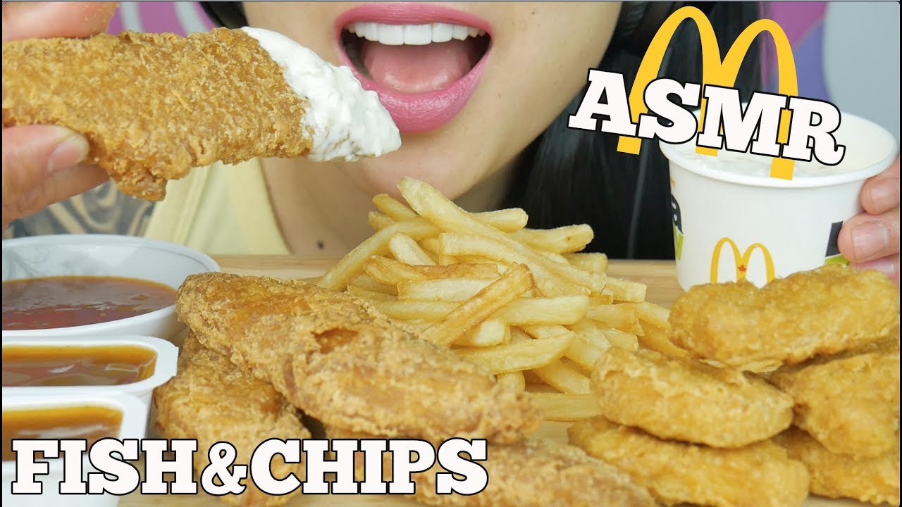 ASMR *NEW MCDONALDS FISH & CHIPS + CHICKEN NUGGETS (CRUNCHY EATING SOUNDS) | SAS-ASMR