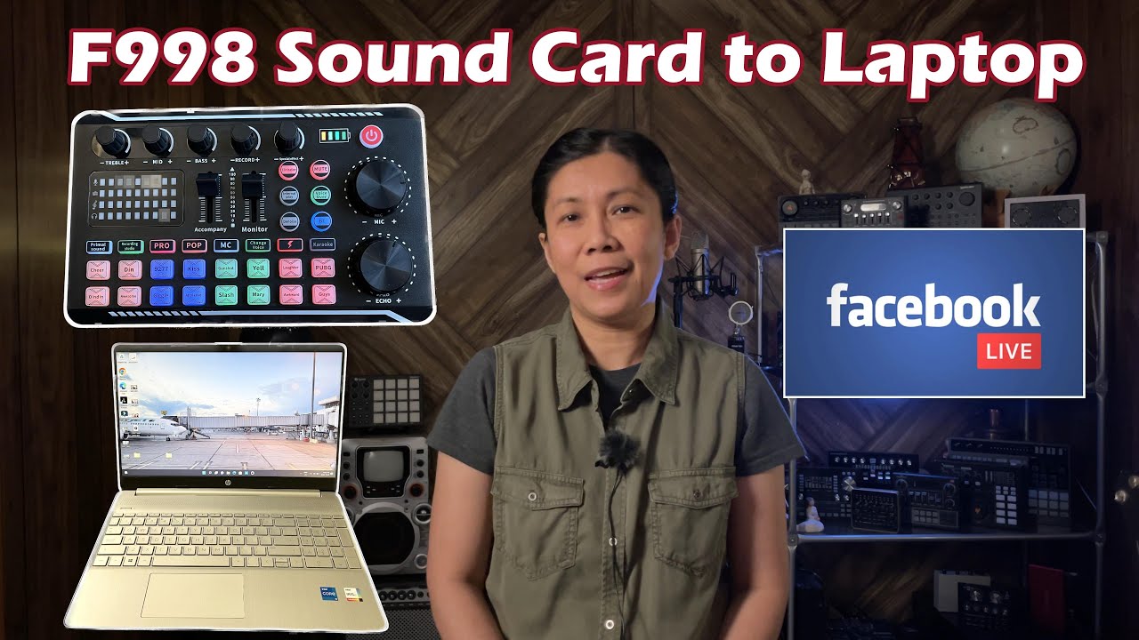 F998 Sound Card to Laptop - FB Live Streaming w/ OBSBOT Tail Air as webcam-Same set up for Recording