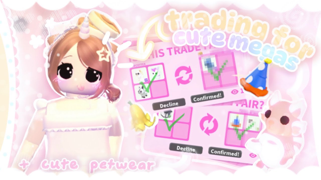 ᢉ𐭩 TRADING FOR *CUTE MEGAS* / CUTE PETWEAR + trading houses in Adopt Me ! ࿔ / #adoptme #roblox #fyp 