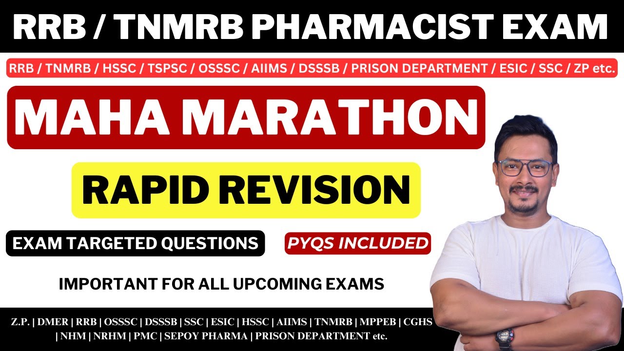 RRB PHARMACIST EXAM PREPARATION / TNMRB PHARMACIST EXAM PREPARATION / NMMC PHARMACIST EXAM QUESTIONS