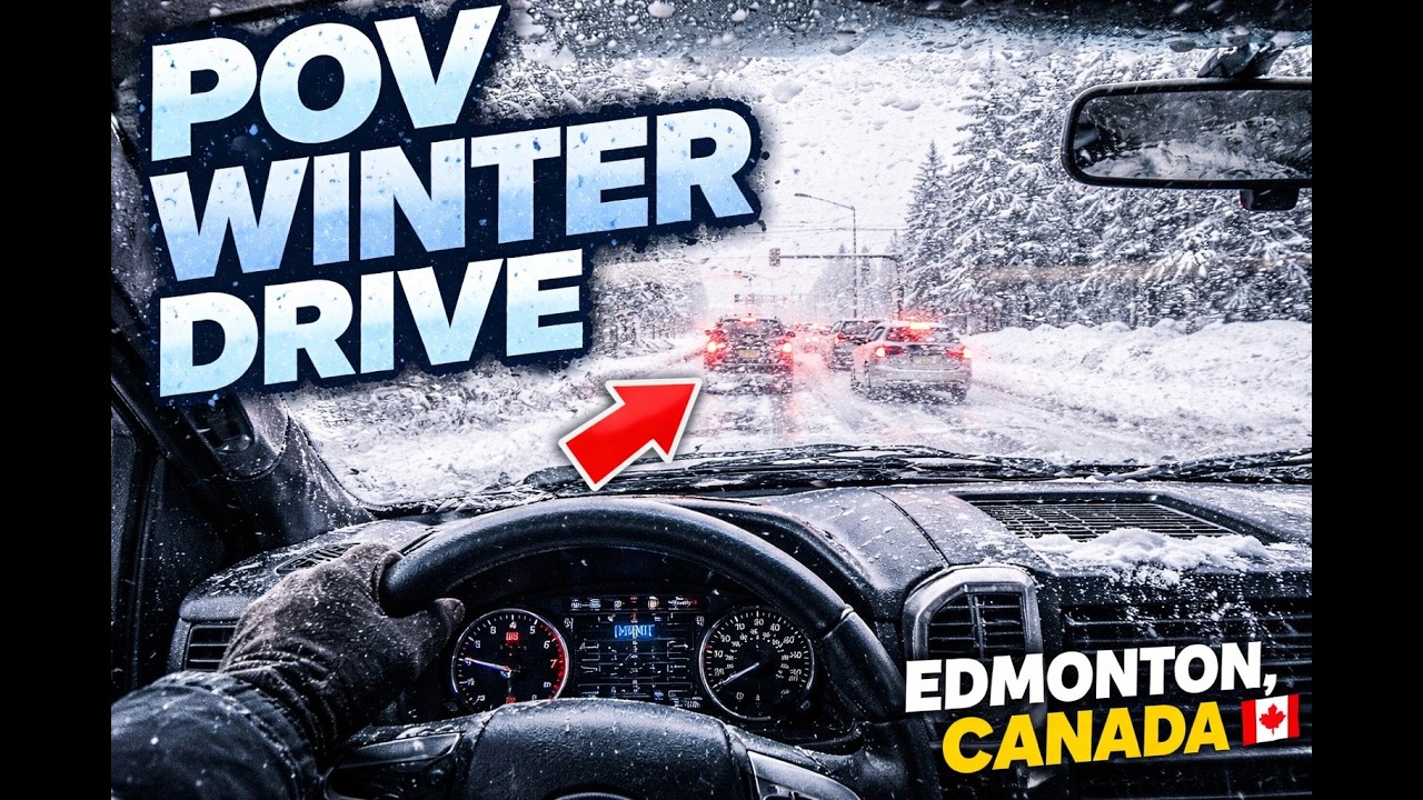 POV Driving in Edmonton, Canada After Snowfall
