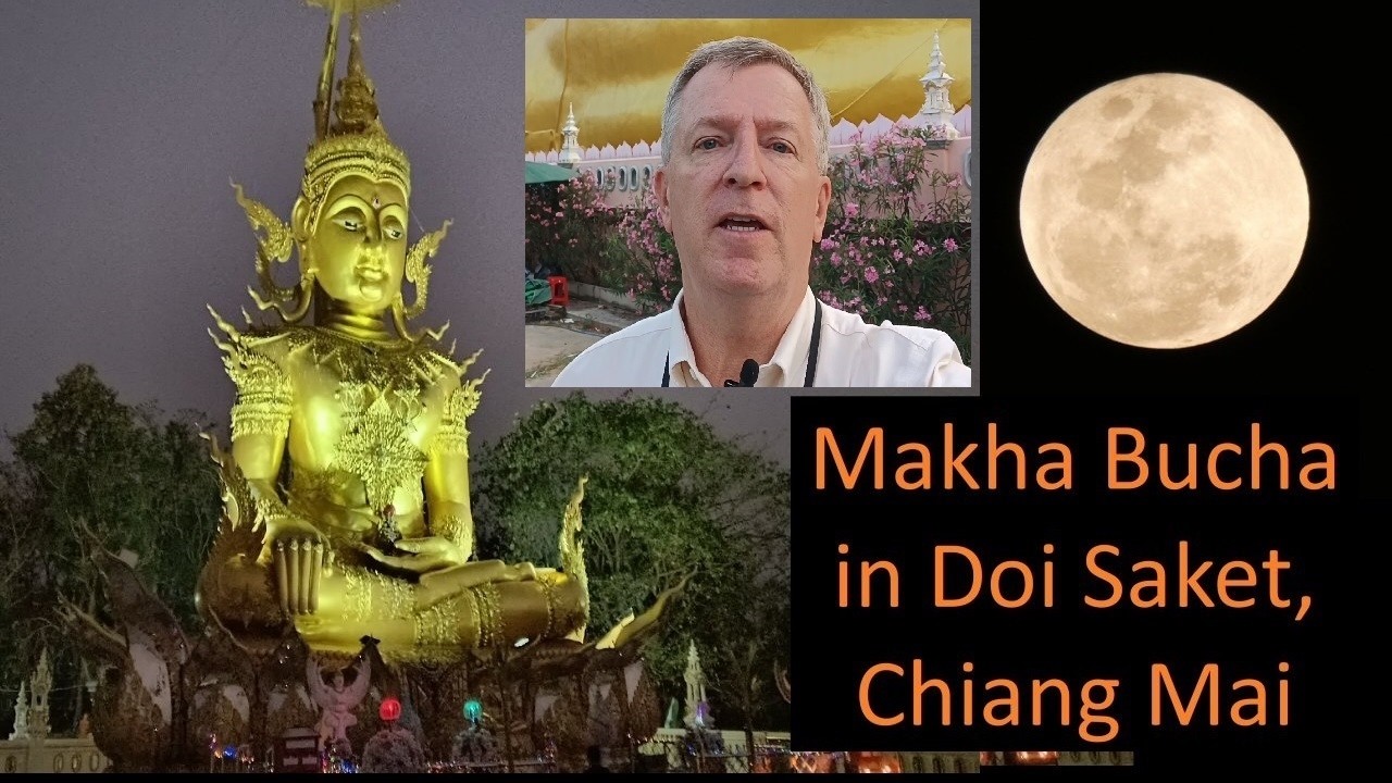 Celebrating Makha Bucha at Wat Phrathat Doi Saket in Chaing Main