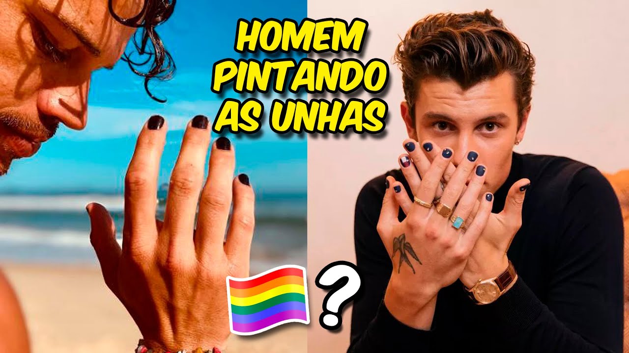 NOVA MODA DE HOMENS PINTAR AS UNHAS