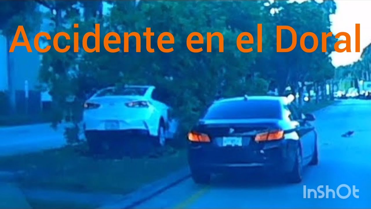 Accidente en el Doral BMW Negro impacta a Hyundai Blanco