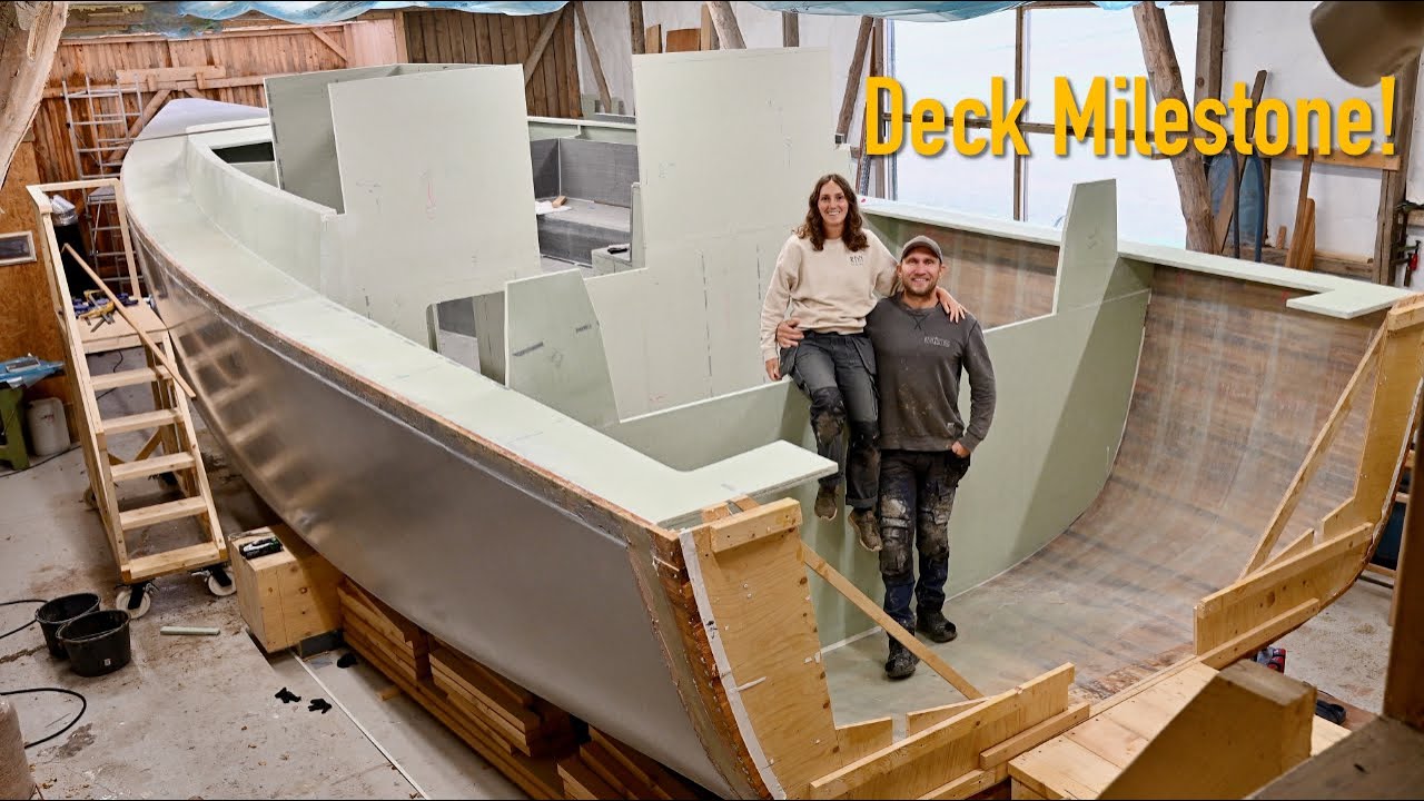 Milestone Reached: Full Deck In Place, Cockpit Next! - Ep. 457 RAN Sailing