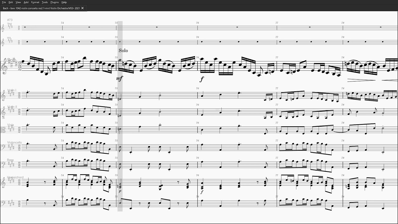 [SLOW PRACTICE] Bach  BWV 1042 violin concerto mvt-1 Violin Solo with Orchestra.