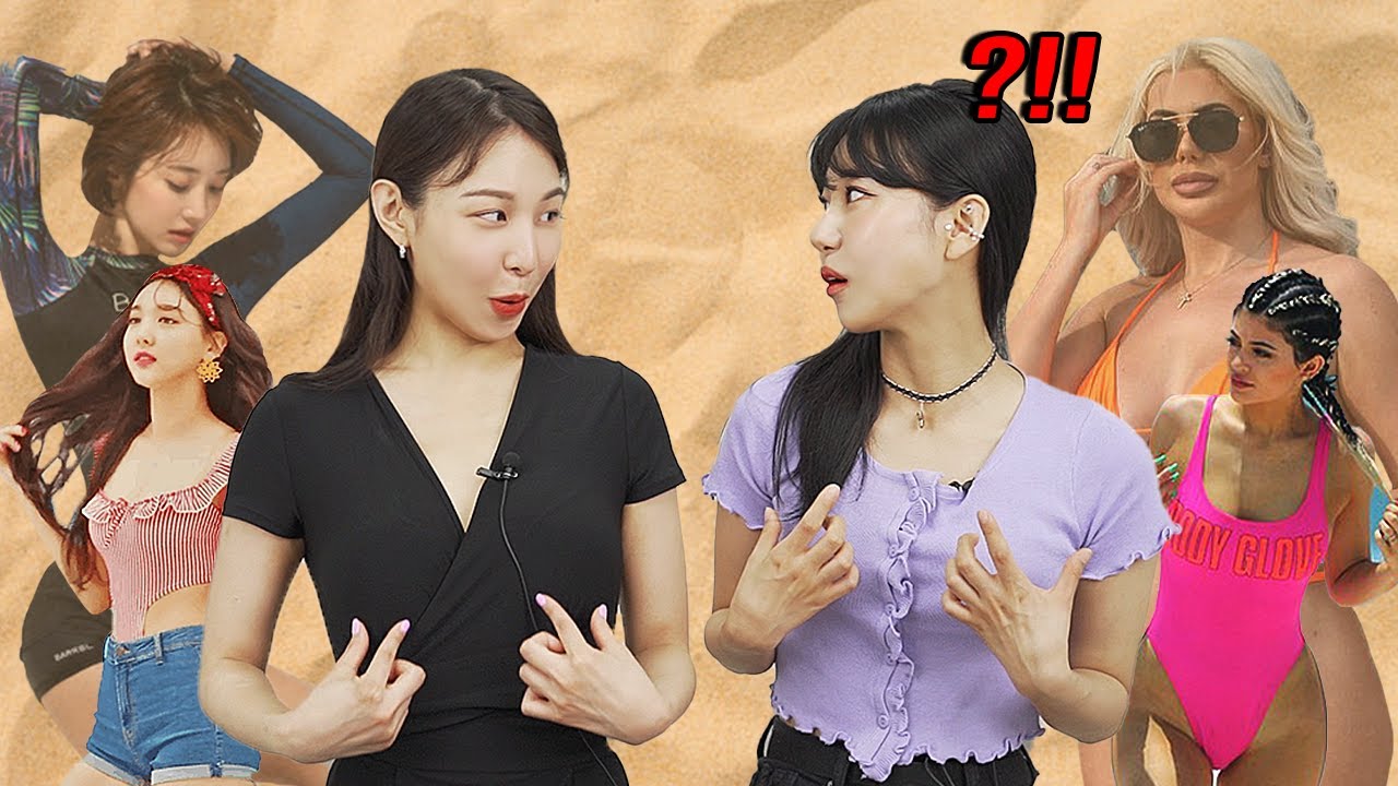 Korean Girls React to Swimsuit Trends in the US vs KOREA!!! [ Bikini vs Rashguard?? ]