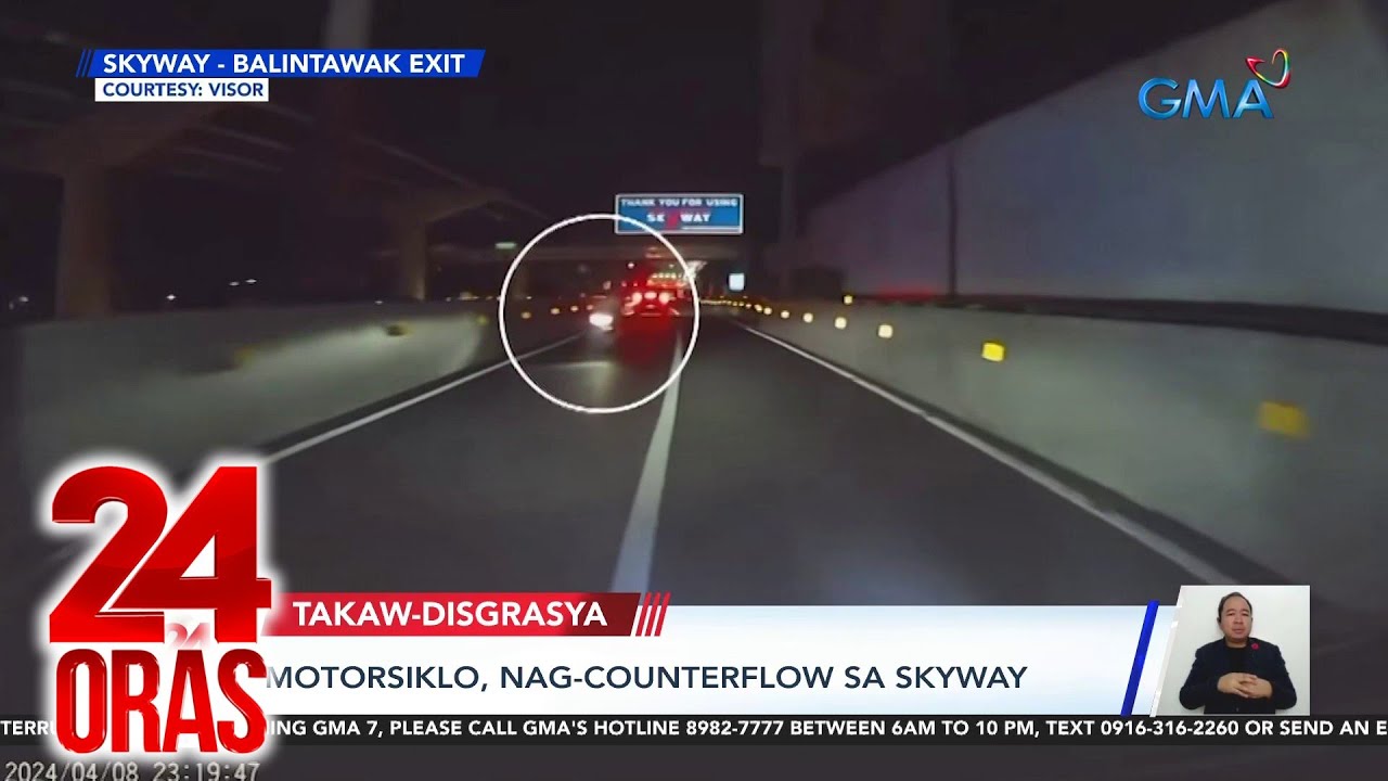 Motorsiklo, nag-counterflow sa Skyway | 24 Oras