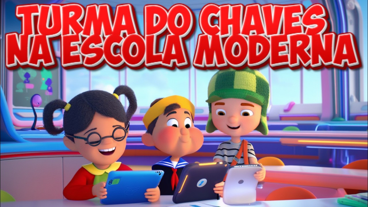 TURMA do CHAVES na ESCOLA MODERNA com tablets, provas e Confusão #aventura #canalinfantil