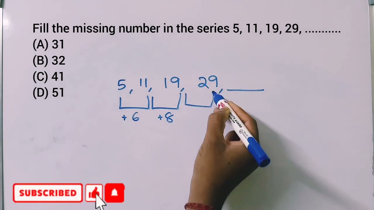 Fill the missing number in the series 5, 11, 19, 29, .......