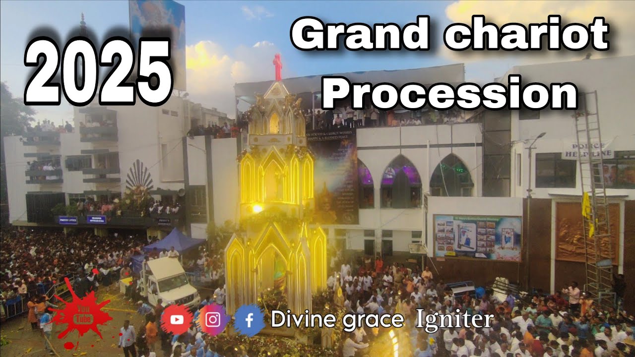 Grand Chariot procession at St. Mary's Basilica, Shivajinagar, Bangalore 2025