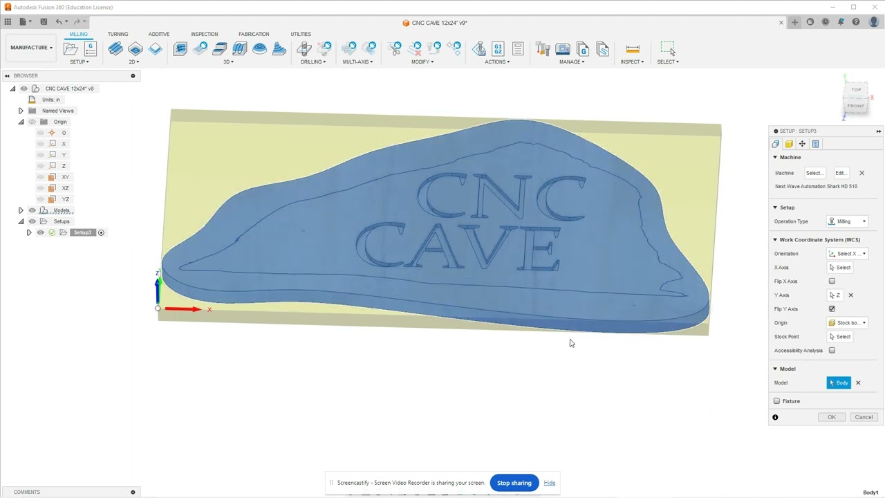 CAM CNC Program Post Creation on Fusion 360 Video #1: New Setup