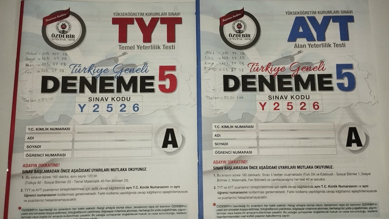 Özdebir TR Geneli 5. AYT - TYT sonucum ve naçizane yorumlarım 