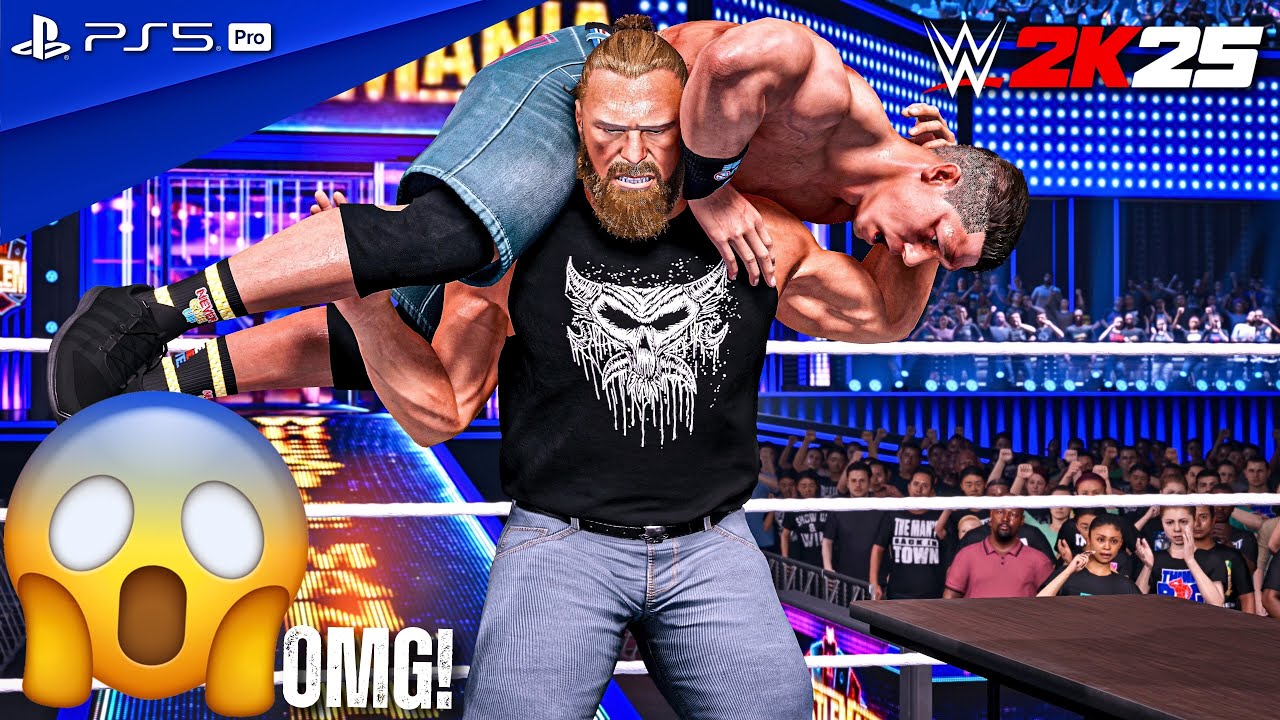 WWE 2K25 — Брок Леснар против Джона Сины (ч) — полный матч на WrestleMania 41 | PS5 Pro [4K60]